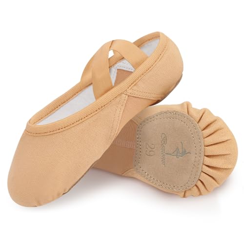 Bezioner Ballettschuhe Mädchen Hochelastisch Ballettschläppchen Damen Tanzschuhe Mit Geteilte Ledersohle für Kinder und Erwachsene Beige 41 Bezioner Ballettschuhe Mädchen Hochelastisch Ballettschläppchen Damen Tanzschuhe Mit Geteilte Ledersohle für Kinder und Erwachsene Beige 41 von Bezioner