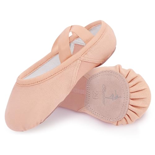 Bezioner Ballettschuhe Mädchen Hochelastisch Ballettschläppchen Damen Tanzschuhe Mit Geteilte Ledersohle für Kinder und Erwachsene Rosa 25 Bezioner Ballettschuhe Mädchen Hochelastisch Ballettschläppchen Damen Tanzschuhe Mit Geteilte Ledersohle für Kinder und Erwachsene Rosa 25 von Bezioner