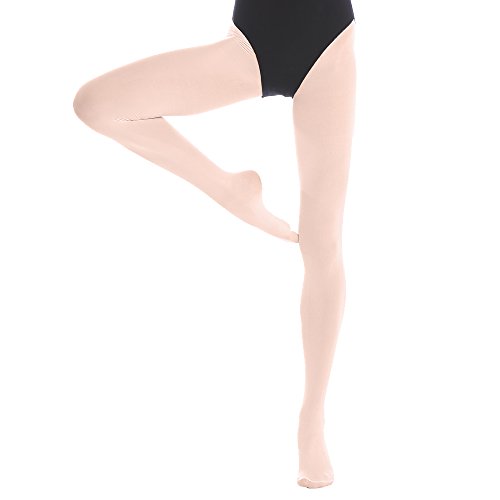 Bezioner Kinder Ballett Strumpfhose Tanzstrumpfhose mit Fuß für Kinder und Damen, 1 Paar Apricot, M von Bezioner