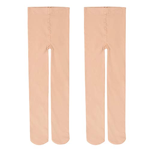 Bezioner Kinder Ballett Strumpfhose Tanzstrumpfhose mit Fuß für Kinder und Damen (2 Paar Beige, M (125-140cm)) von Bezioner