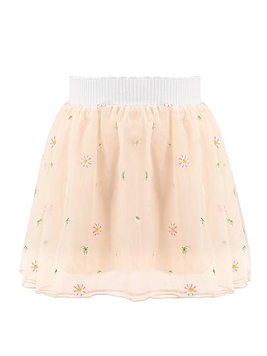 Bezioner Röcke für Mädchen Gestickt Tüllrock Kinder 4 Schichten Tutu mit Futter für Geburtstag Party Festival Gelb M (2-6 Jahre) von Bezioner