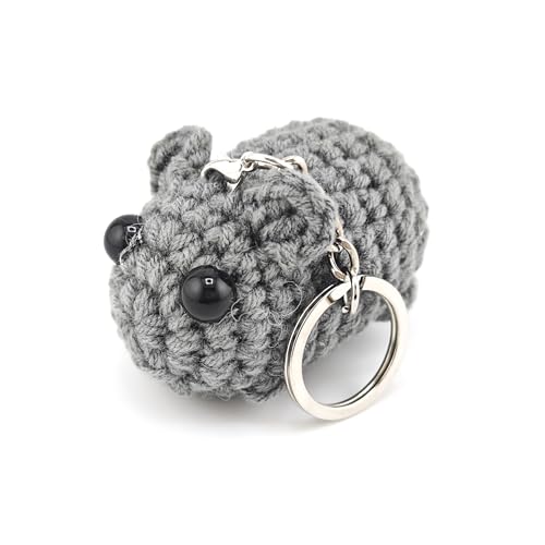 Bezlya Handgefertigter Hamsti Schlüsselanhänger – 6,5 cm x 5 cm, Einzigartiger, Liebevoll Gewebter Anhänger von Bezlya