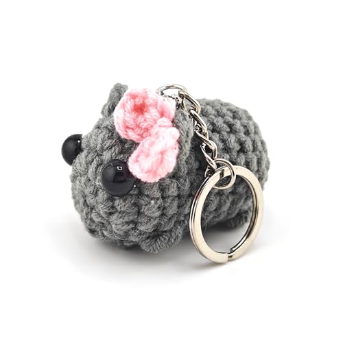 Bezlya Handgefertigter Hamsti Schlüsselanhänger – 6,5 cm x 5 cm, Einzigartiger, Liebevoll Gewebter Anhänger von Bezlya