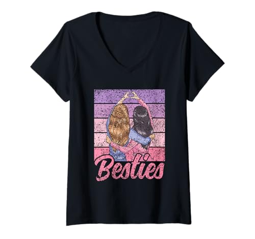Damen Besties Freundin Bestie Beste Freunde Freundschaft Besties T-Shirt mit V-Ausschnitt von Bff Freundinnen Freundschaft Freunde Besties