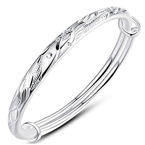 Armband, Armband, Silberarmband, Geschenke, Sterling-Silber-Armband for Damen, Damen-Armband aus 925er-Silber, handgeschnitzter Phönix, verstellbarer Armreif, Freundschaftsarmband, Damen-Silberschmuck von BgnEhRfL