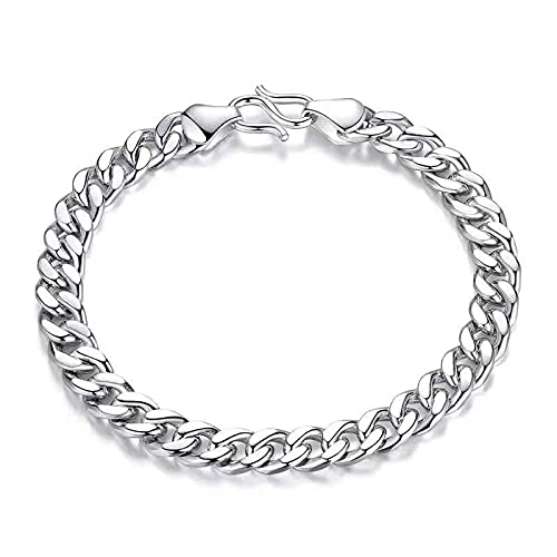 Armband, Armband, Silberarmband, Geschenke, Sterling-Silber-Armband for Frauen, Damen-925-Sterlingsilber-Armband, Vintage-Kubanerketten-Armband, Freundschaftsarmband, Sterling-Silber-Schmuck, Geschenk von BgnEhRfL