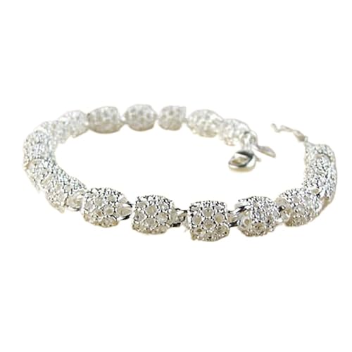 Armband, Armband, Silberarmband, Geschenke, Sterling-Silber-Armband for Frauen, Damen-Armband aus 925er-Sterlingsilber, modisches hohles Silberperlen-Armband, Damen-Sterlingsilber-Schmuck for Schweste von BgnEhRfL