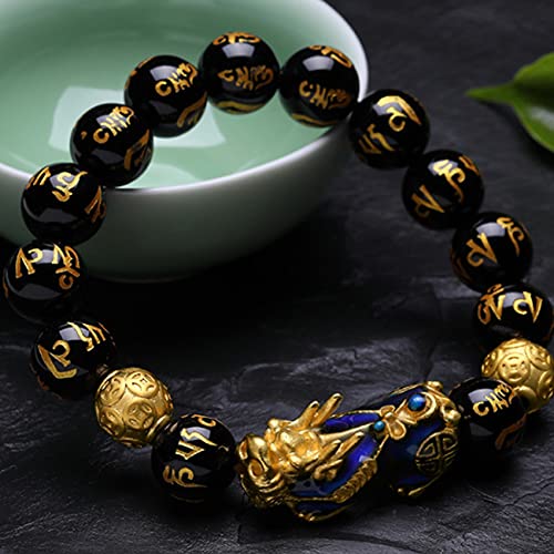 BgnEhRfL Herren-Armbänder, Obsidian-Armband, Natürliche Achate Tyger's Eye Perlen Armband Reiki Meditation Abwehr böser Geister bringen Wohlstand,C,12MM (Color : B_12MM) von BgnEhRfL