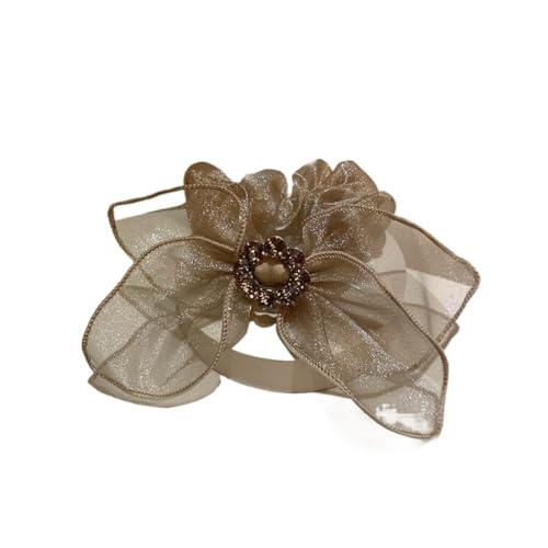 Haargummis, Scrunchies, Haarschmuck Süßes Garn Diamant Schnalle Haargummiband Haarseil Kopfschmuck(Brown) von BgnEhRfL