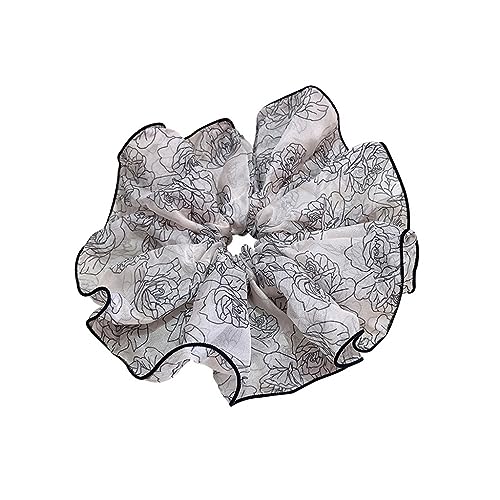 Haargummis,Scrunchies, Fee Wind Süße Haar Kreis Blume Linie Rose Haar Kreis Temperament Haar Ornamente von BgnEhRfL