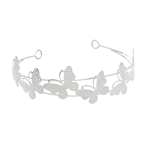 Tiara, Prinzessin Krone, Hochzeit Tiara Prinzessin Gold Farbe Stirnband Kopfschmuck Krone Tiara Kopfschmuck Göttin Kopf Braut Hochzeit Haarschmuck (Farbe: C) (Color : 1002silver) von BgnEhRfL