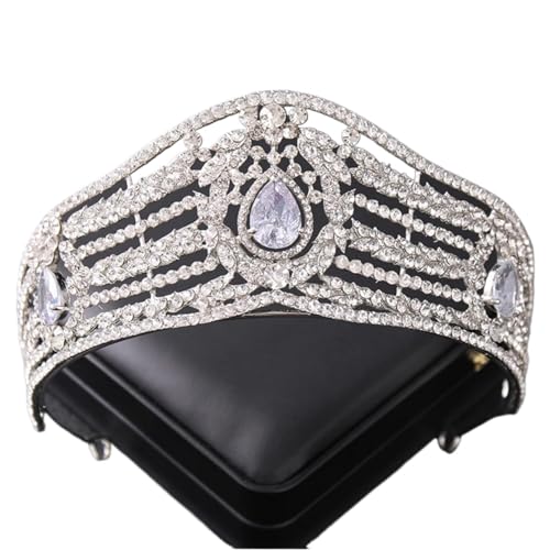 Tiara, Prinzessin Krone, Hochzeit Tiara Prinzessin Kristall Hochzeit Krone Silber Farbe Strass Braut Tiara Krone Kopfschmuck Haarschmuck Frauen Braut Kopfschmuck (Farbe: Stil K Silber) (Color : Style von BgnEhRfL