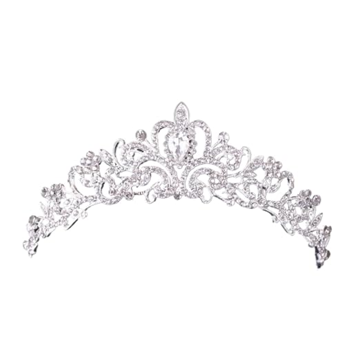 Tiara, Prinzessin Krone, Hochzeit Tiara Prinzessin Kristall Hochzeit Krone Silber Farbe Strass Braut Tiara Krone Kopfschmuck Haarschmuck Frauen Braut Kopfschmuck (Farbe: Stil K Silber) (Color : Style von BgnEhRfL