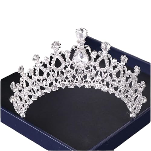 Tiara, Prinzessin Krone, Hochzeit Tiara Prinzessin Kristall Hochzeit Krone Silber Farbe Strass Braut Tiara Krone Kopfschmuck Haarschmuck Frauen Braut Kopfschmuck (Farbe: Stil K Silber) (Color : Style von BgnEhRfL