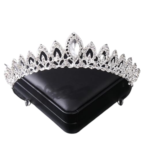 Tiara, Prinzessin Krone, Hochzeit Tiara Prinzessin Kristall Hochzeit Krone Silber Farbe Strass Braut Tiara Krone Kopfschmuck Haarschmuck Frauen Braut Kopfschmuck (Farbe: Stil K Silber) (Color : Style von BgnEhRfL