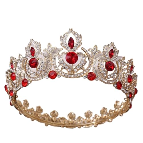 Tiara, Prinzessinnenkrone, Hochzeit Tiara Prinzessin Brautkrone Kopfbedeckung Kreis Hochzeit Geburtstag Strass Krone Kopfschmuck Retro Haarschmuck for Frauen (Farbe: D) (Color : C) von BgnEhRfL