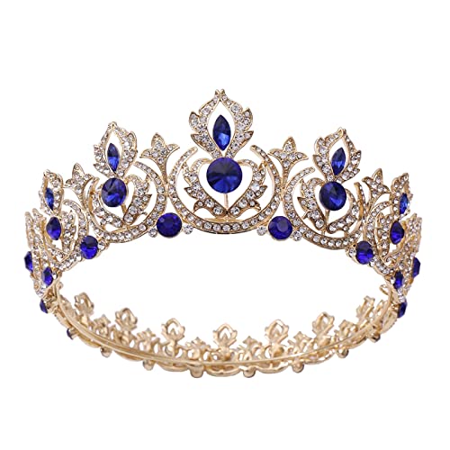 Tiara, Prinzessinnenkrone, Hochzeit Tiara Prinzessin Brautkrone Kopfbedeckung Kreis Hochzeit Geburtstag Strass Krone Kopfschmuck Retro Haarschmuck for Frauen (Farbe: D) (Color : F) von BgnEhRfL