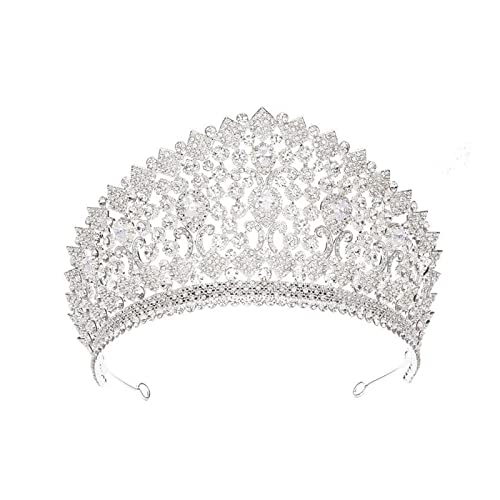 Tiara, Prinzessinnenkrone, Hochzeit Tiara Prinzessin Große Kronen Kristall Braut Tiaras Strass Festzug Diadem Party Hochzeiten Haarschmuck (Farbe: Gold) (Color : Full Diamond Style2) von BgnEhRfL