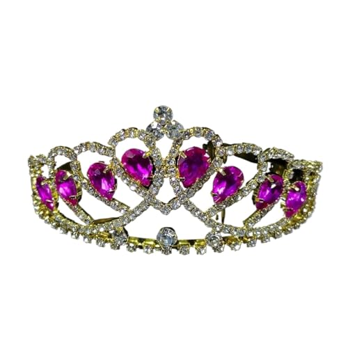 Tiara, Prinzessinnenkrone, Hochzeit Tiara Prinzessin Kristall Krone Hochzeit Braut Frauen Haarschmuck for Mädchen Geburtstag Mode Kopfschmuck Braut Tiara Clip (Farbe: LIN032B) (Color : Lin032b) von BgnEhRfL