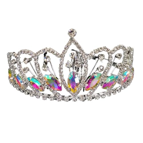 Tiara, Prinzessinnenkrone, Hochzeit Tiara Prinzessin Kristall Krone Hochzeit Braut Frauen Haarschmuck for Mädchen Geburtstag Mode Kopfschmuck Braut Tiara Clip (Farbe: LIN032B) (Color : Lin212a) von BgnEhRfL