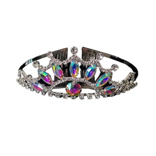 Tiara, Prinzessinnenkrone, Hochzeit Tiara Prinzessin Kristall Krone Hochzeit Braut Frauen Haarschmuck for Mädchen Geburtstag Mode Kopfschmuck Braut Tiara Clip (Farbe: LIN032B) (Color : Lin506k) von BgnEhRfL