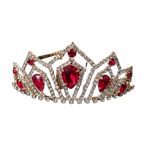 Tiara, Prinzessinnenkrone, Hochzeit Tiara Prinzessin Kristall Krone Hochzeit Braut Frauen Haarschmuck for Mädchen Geburtstag Mode Kopfschmuck Braut Tiara Clip (Farbe: LIN032B) (Color : Lin508b) von BgnEhRfL