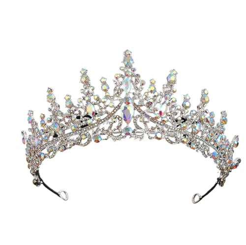 Tiara, Prinzessinnenkrone, Hochzeit Tiara Prinzessin Kristallfarben Tiaras Braut Kopfschmuck Abschlussball Geburtstag Brautkronen Hochzeit Haarschmuck Zubehör (Farbe: H050 Gold AB) (Color : H050 Rose von BgnEhRfL