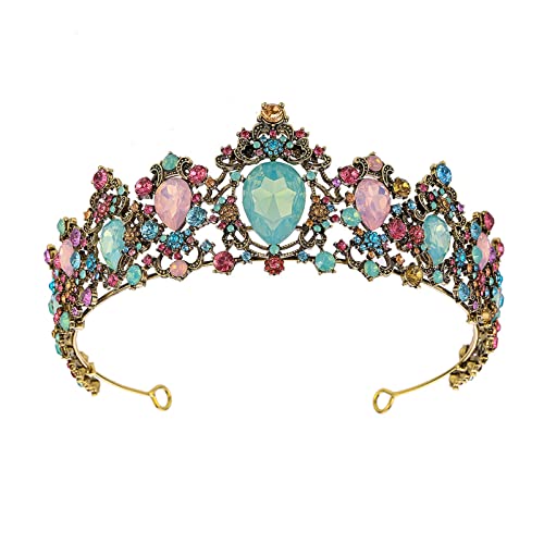 Tiara, Prinzessinnenkrone, Hochzeit Tiara Prinzessin Vintage Krone Stirnband Prinzessin Farben Tiaras Braut Kopfschmuck Königin Braut Diadem Hochzeit Haarschmuck von BgnEhRfL