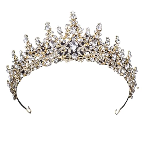 Tiara, Prinzessinnenkrone, Hochzeits-Tiara, Prinzessin, silberfarben, grüner Kristall, Hochzeitskrone for Königin, Braut-Kopfschmuck, Tiaras, Haarbekleidung, Mädchen, Abschlussball, Kopfschmuck, Schmu von BgnEhRfL