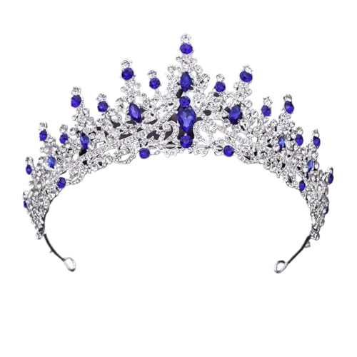 Tiara, Prinzessinnenkrone, Hochzeits-Tiara, Prinzessin, silberfarben, grüner Kristall, Hochzeitskrone for Königin, Braut-Kopfschmuck, Tiaras, Haarbekleidung, Mädchen, Abschlussball, Kopfschmuck, Schmu von BgnEhRfL