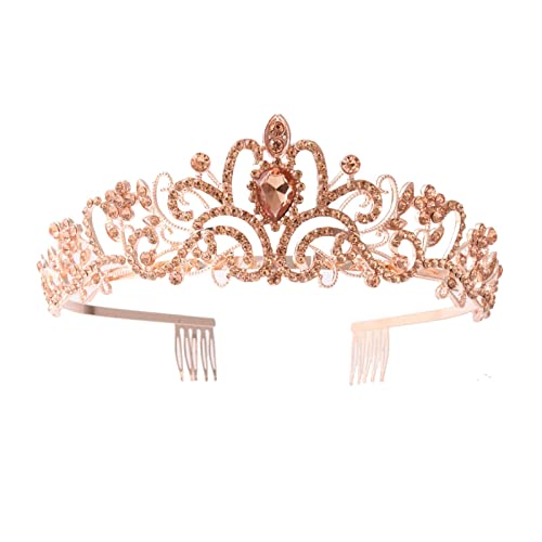 Tiara, Prinzessinnenkrone, Hochzeitstiara, Prinzessinnenkronen for Frauen und Mädchen, Prinzessinnenkrone mit Kämmen, Braut, Hochzeit, Abschlussball, Geburtstag, Kostüme, Kopfschmuck (Farbe: C7, Größe von BgnEhRfL