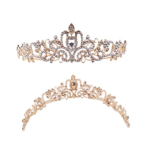 Tiara, Prinzessinnenkrone, Hochzeitstiara, Prinzessinnenkronen for Frauen und Mädchen, Prinzessinnenkrone mit Kämmen, Braut, Hochzeit, Abschlussball, Geburtstag, Kostüme, Kopfschmuck (Farbe: C7, Größe von BgnEhRfL