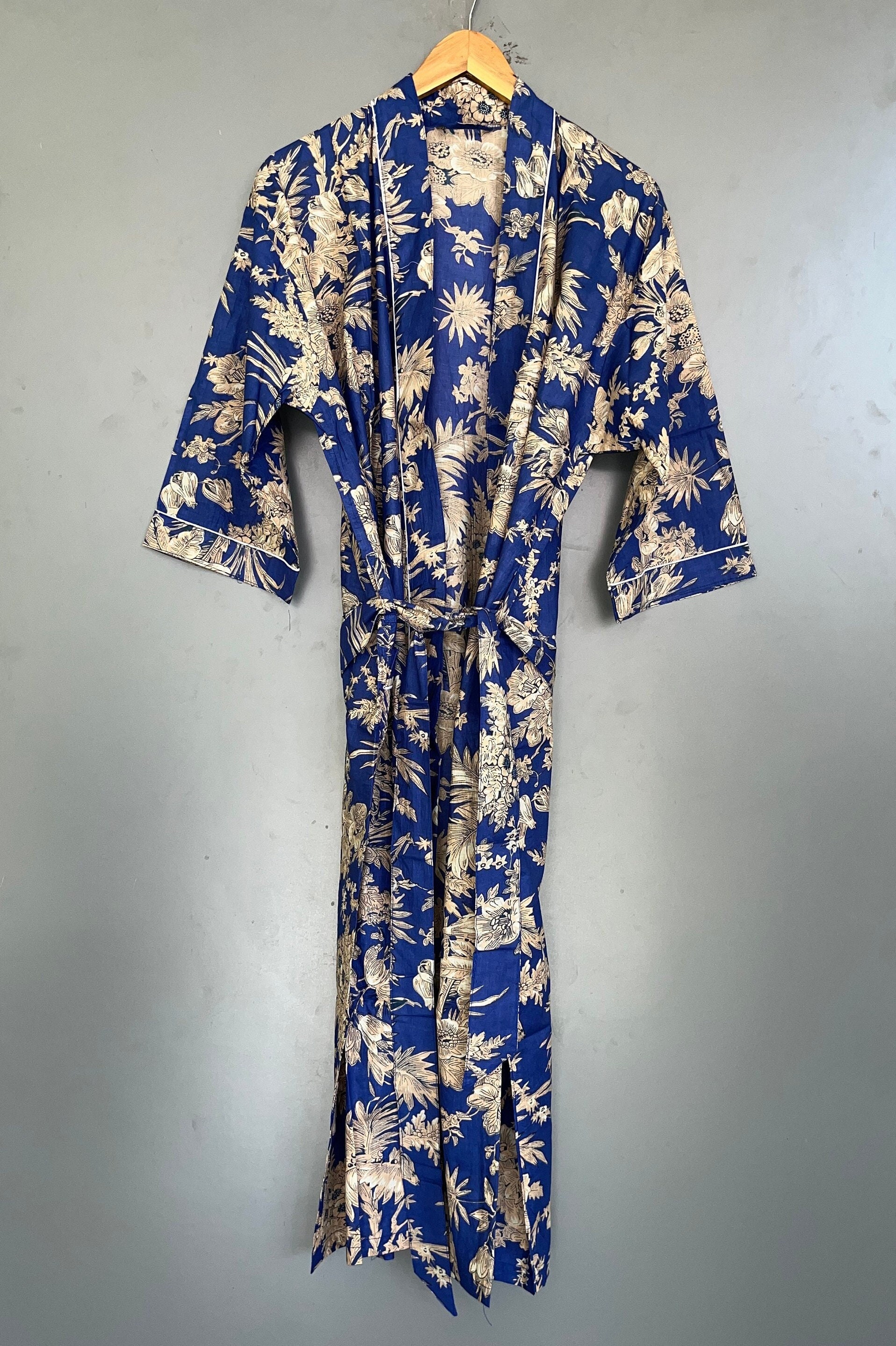 Express-Lieferung - Baumwoll-Kimono-Roben, Blumendruck-Kimono, Weiche Und Bequeme Bademäntel, Wickelkleid von Bhatyanihandicraft