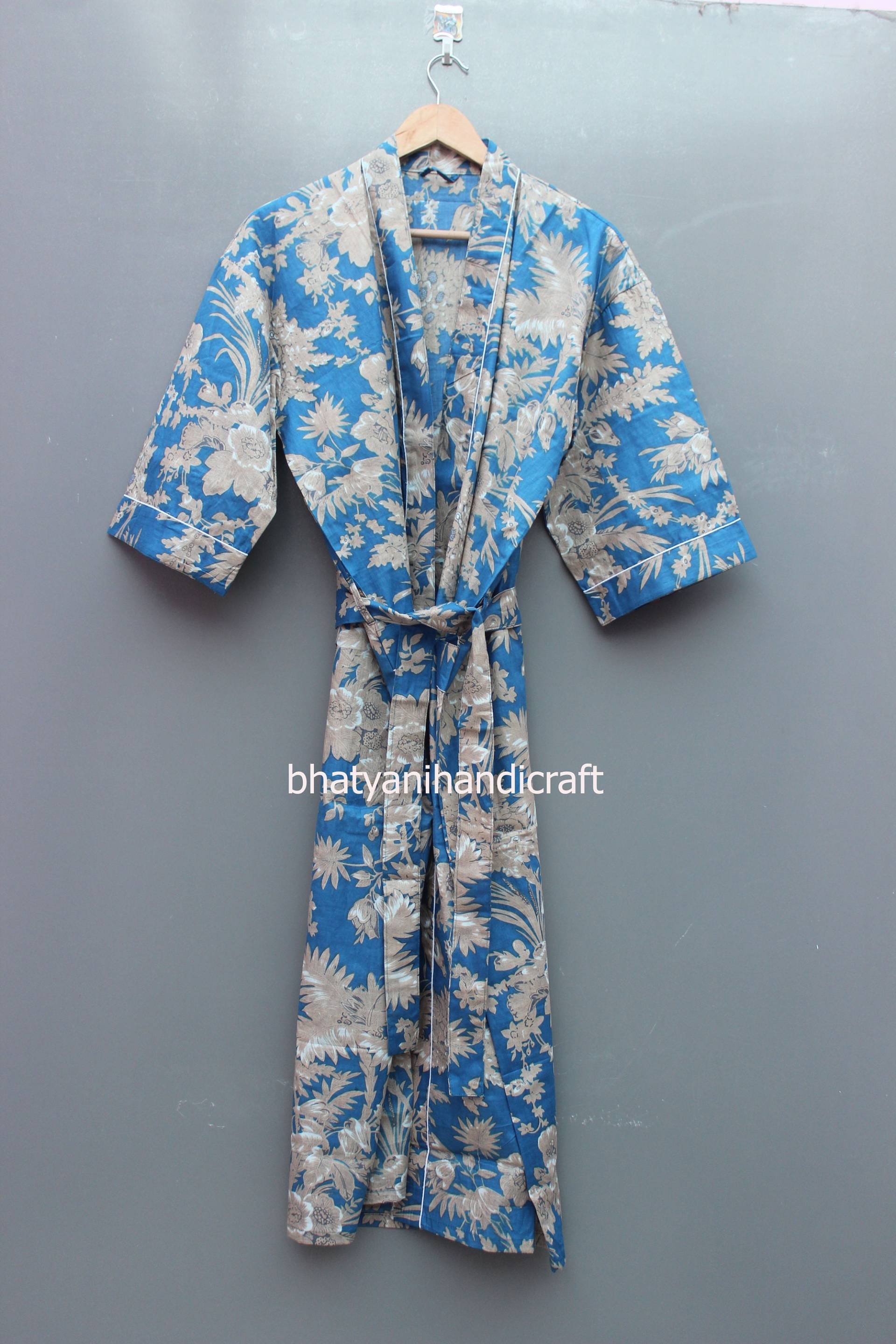 Schöne Baumwolle Kimono Robe, Bademode, Morgenmantel, Strand Cover Up, Wickelkleid, Geschenk Für Sie von Bhatyanihandicraft