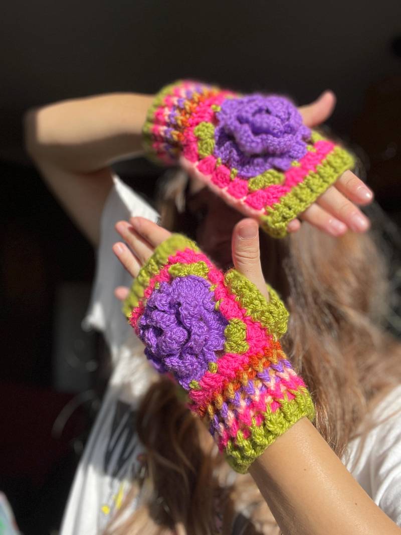 Gehäkelte Armstulpen Handgefertigte Boho Winterstulpen von Bhavass