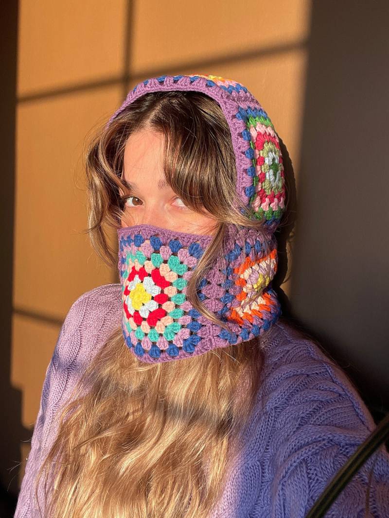 Gehäkelte Fleece Balaclava, Unisex Oma Square Gefütterte Schneemaske, Handgestrickte Bhava's Style Winter Balaclava von Bhavass