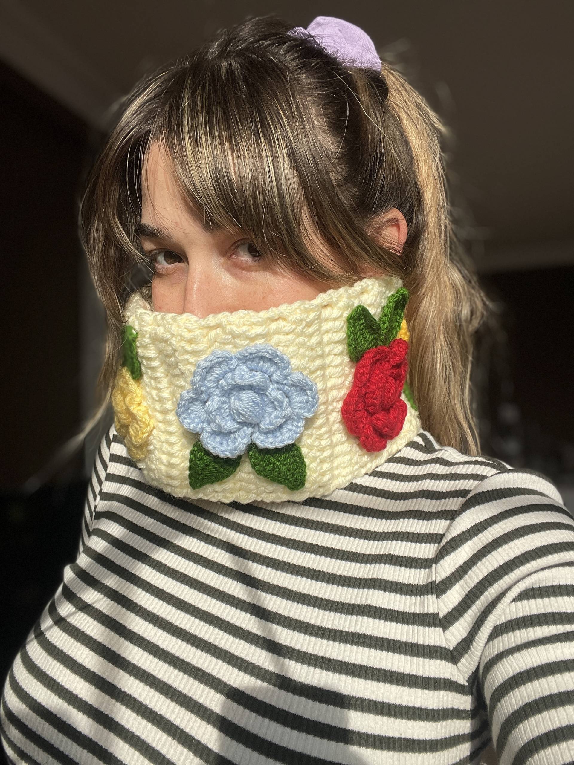 Gehäkelter Floral Halswärmer Handgemachter Winter Kragen Schal von Bhavass