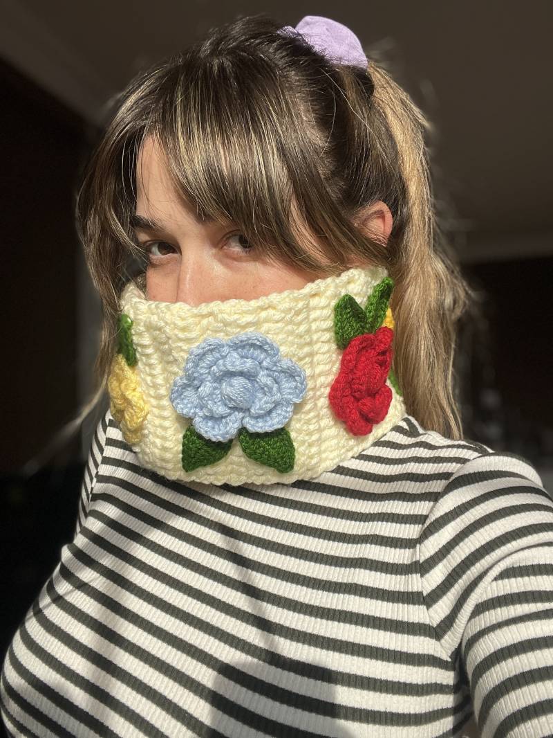 Gehäkelter Floral Halswärmer Handgemachter Winter Kragen Schal von Bhavass