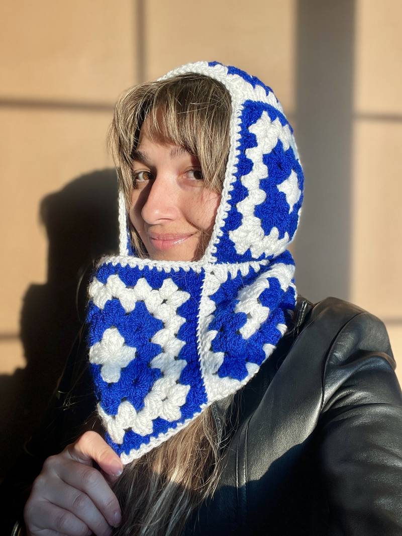 Handgestrickte Oma Quadrat Gehäkelte Balaclava, Versandfertige Square Bunte Warme Ski-Maske, Unisex Balaclava von Bhavass
