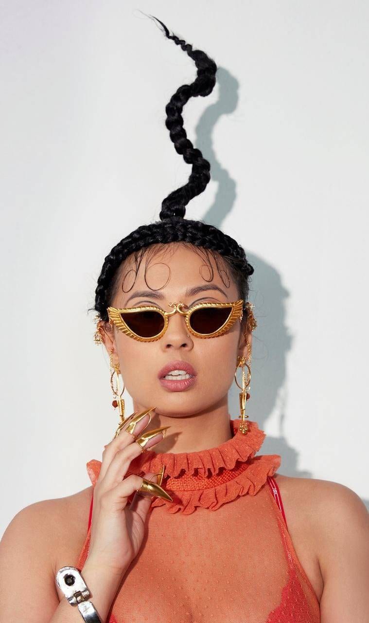 Neytiri Sonnenbrillen/925 Sterling Silber 18K Vergoldet Runde Gläser Designer Handgemacht Uv Geschützt Versuchen Und Kaufen Partyrahmen Pfau Brille von BhavyaRameshJewelry