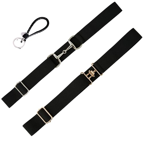 Bhsuioa Damen Reiter-Bit-Schnallengürtel Hüftgürtel, 1 x Schwarz (goldene Sattelschnalle und silberfarbene Schnalle), 22"-46" (2er Pack) von Bhsuioa