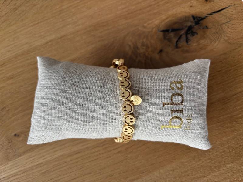 BiBA Armband Armband metall, Smile gold oder silber matt, elastisch von BiBA