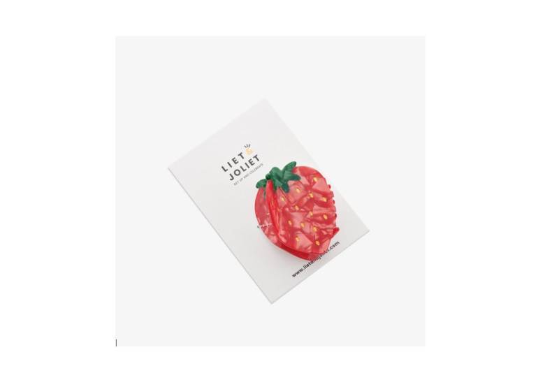 BiBA Haarklammer Haarklammer-Erdbeere rosa + rot 8cm x 5,5cm von BiBA