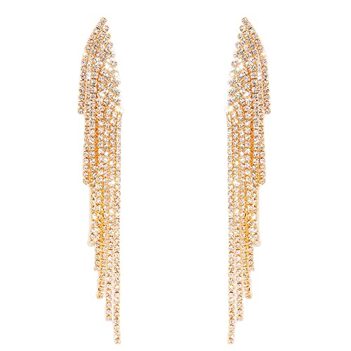 BiBeary Quasten Anhänger Damen Ohrringe Engelsflügel Wave Statement Kristall Vintage Stil Art Deco Abschlussball Party von BiBeary