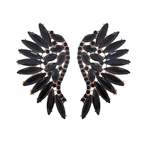 BiBeary Statement Ohrringe Damen Engelsflügel Kristall artdeco Abschlussball Party Marquise Cluster von BiBeary