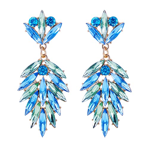 BiBeary artdeco Anhänger Ohrringe Damen Kristall Vintage-Stil Pine Cones Abschlussball Party Marquise Cluster von BiBeary