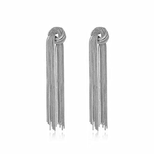 BiBeary lang Quasten Anhänger Tropfen Ohrringe Damen Blume geformt Ohrringe 925 Sterling Silber Nadel von BiBeary