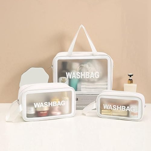 3pcs Frauen Kulturbeutel Große Kapazität PVC Transparente Kulturaufbewahrung Reise Aufbewahrungstasche Weibliche Tasche von BiDoga