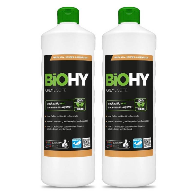BiOHY Feuchtigkeitscreme Creme Seife 2er Pack (2 x 1 Liter Flasche), 2-tlg. von BiOHY