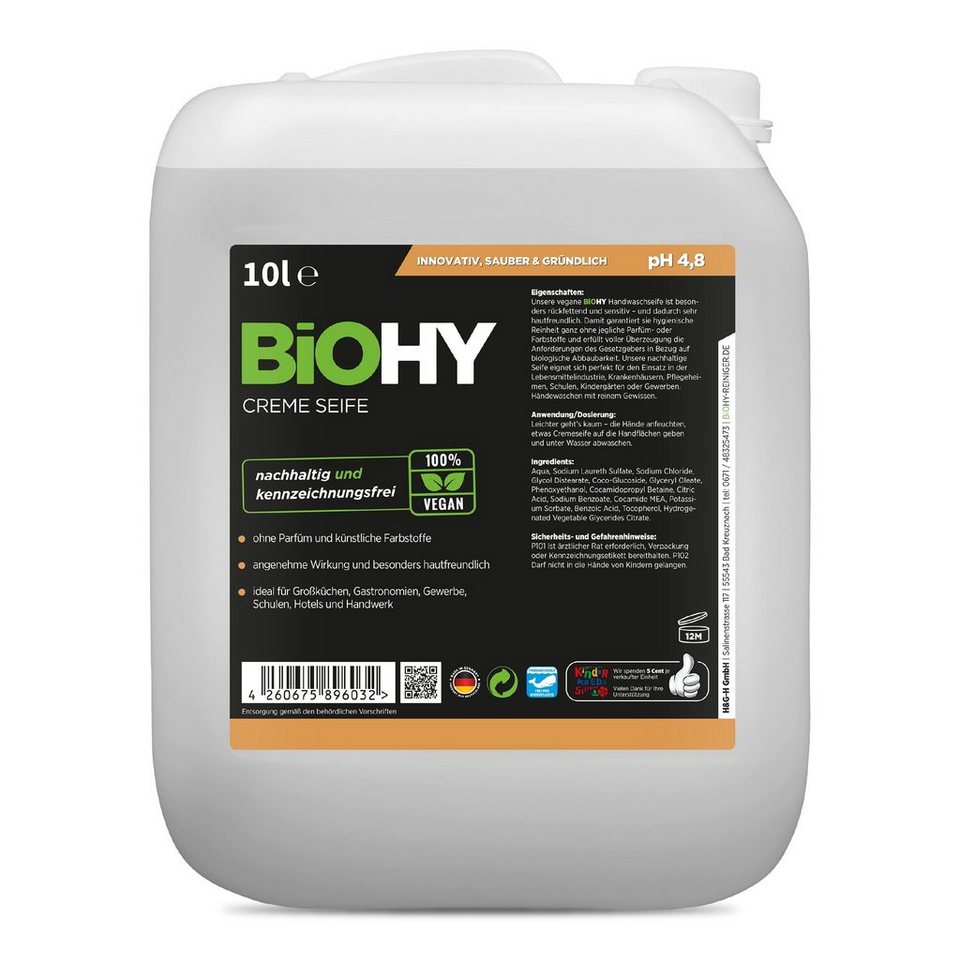 BiOHY Feuchtigkeitscreme Creme Seife 1 x 10 Liter Kanister, 1-tlg. BiOHY Feuchtigkeitscreme Creme Seife 1 x 10 Liter Kanister, 1-tlg. von BiOHY